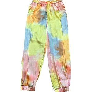 ZARA: NWT Oversized Tie-Dye Satin Jogger Pants -Size XS